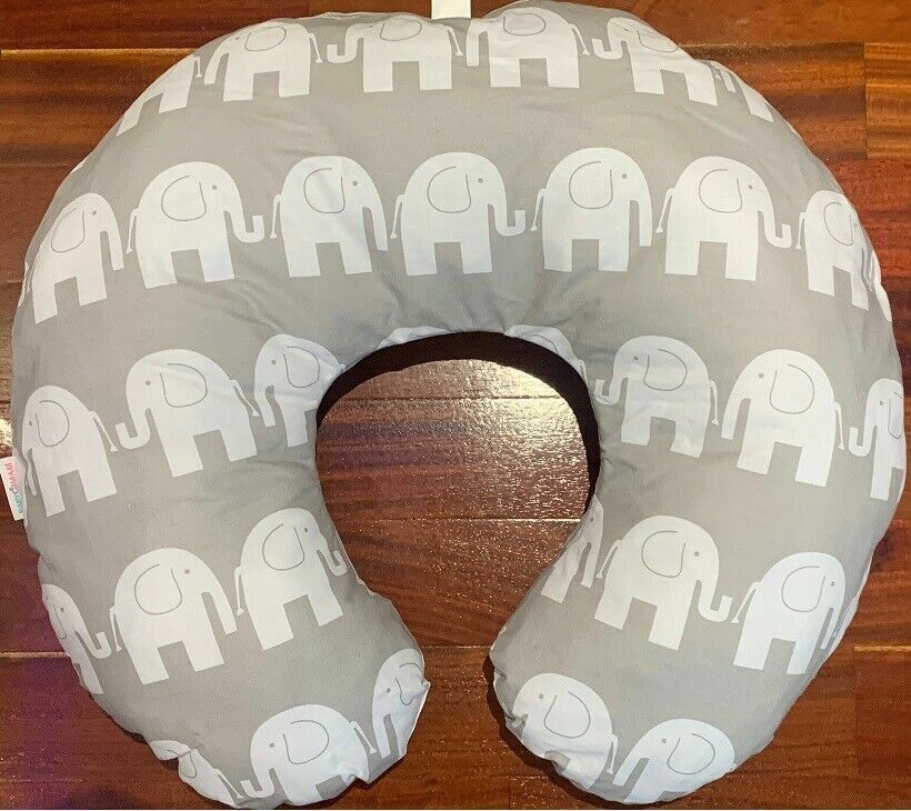 Baby Breast Feeding Pillow Pregnancy Nursing Cotton Elephants Grey