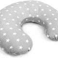 Baby Feeding Pillow + Removable Cover Small White Stars with Grey