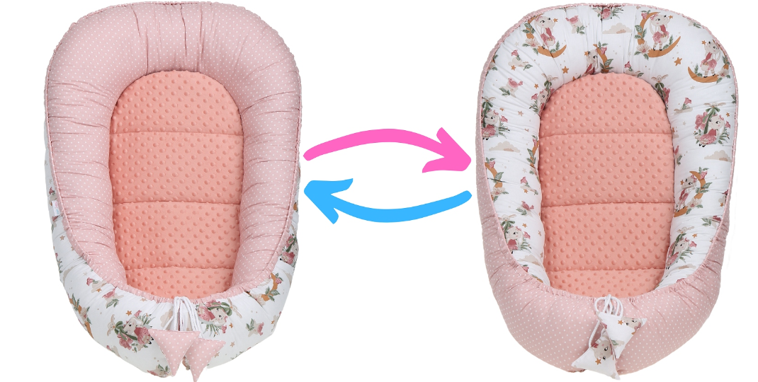 Baby 6pc Double Sided Soft Cocoon Infant Nest Bed Cushion Dreamland/ Dots Pink