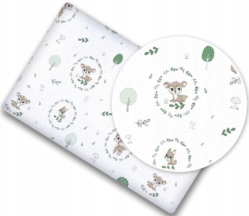 Fitted Sheet 140x70cm 100% Cotton for Baby cot bed Fairy-tale Forest