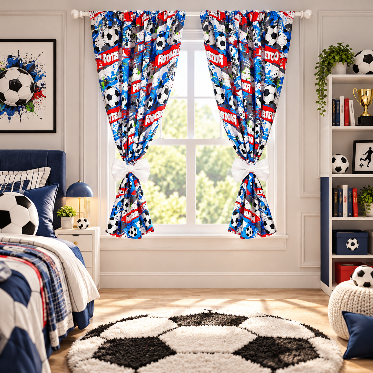 Nursery Curtains for Babies & Toddler's Bedroom Football
