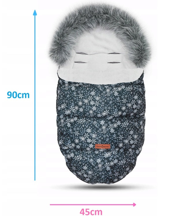 Universal Footmuff Husky Babymam Snowflake/ Grey