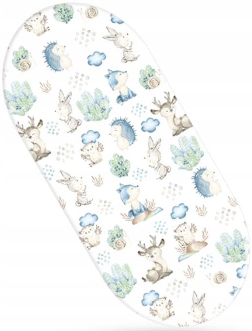 80x38cm Fitted Sheet for Baby Moses Basket Pram 100% Cotton Wolf in the Forest