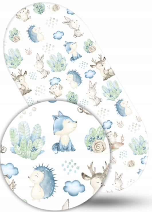 80x38cm Fitted Sheet for Baby Moses Basket Pram 100% Cotton Wolf in the Forest