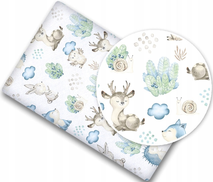 Fitted Sheet 120x60cm 100% Cotton for Baby cot Wolf in the Forest