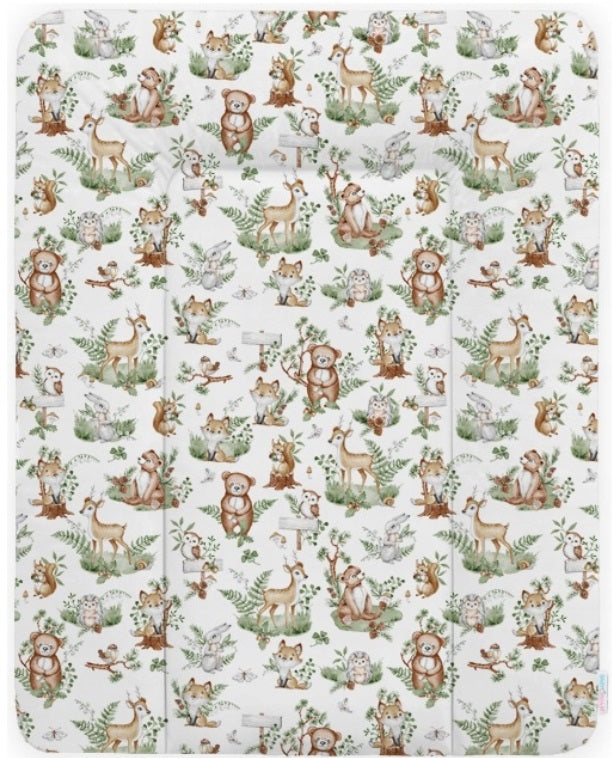 Baby Changing Mat 100% Cotton Padded Soft Nursery for Unit Animals in the Forest