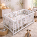 6Pc Baby Bedding Set Bumper All Round Pillow Duvet Fit Cot 140x70 Green Glade