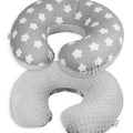 Baby Feeding Pillow Dimple Nursing Breastfeeding Pregnancy Pillow+Cover Grey/ Big white stars on grey