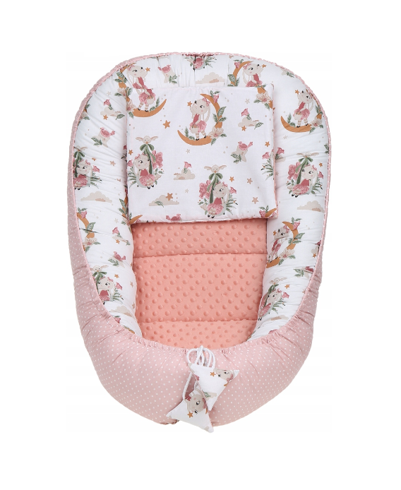 Baby 6pc Double Sided Soft Cocoon Infant Nest Bed Cushion Dreamland/ Dots Pink
