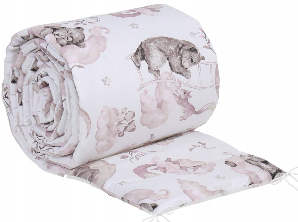Baby Padded Bumper Fit Crib All-round 260cm Straight Cotton Pink Bears