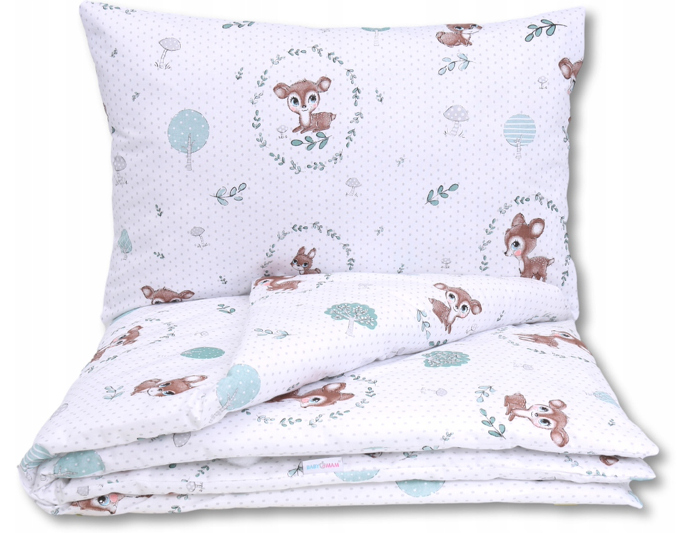 Baby Bedding Set 6pc 70x80 Fit Crib Bumper Pillow Duvet Sheet Fairy-tale Forest