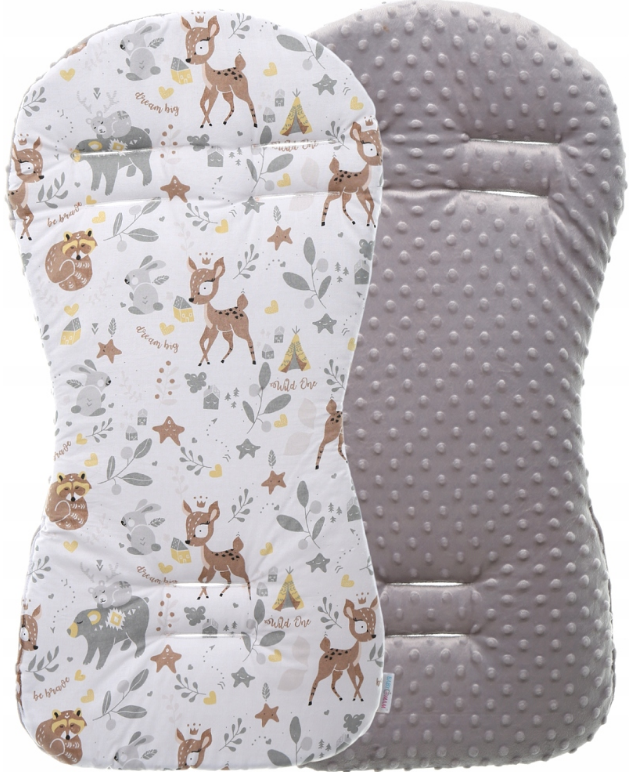 Baby Liner Stroller Buggy Pad Universal Dimple Insert 71x35cm  GREY/ Deer and Friends