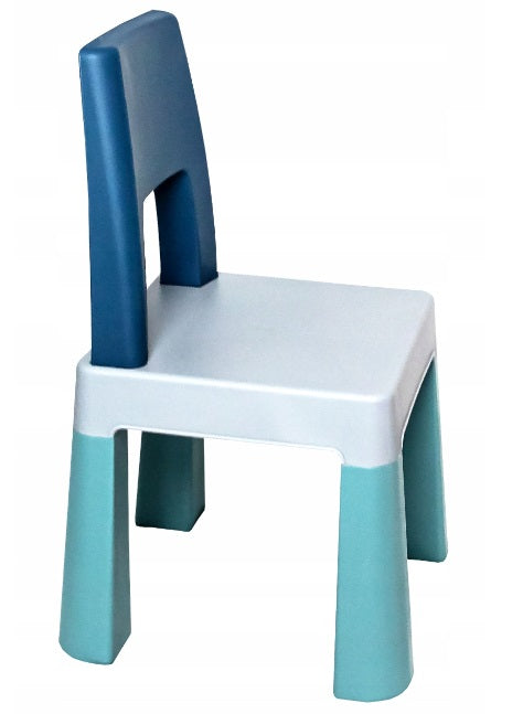 Kids Table and Two Chairs Set Play Room Sturdy Desk Students Junior Toddlers Turquoise/ Navy/Grey