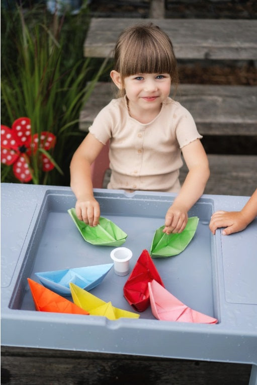 Kids Table and Two Chairs Set Play Room Sturdy Desk Students Junior Toddlers Turquoise/ Navy/Grey