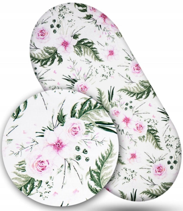 80x38cm Fitted Sheet for Baby Moses Basket Pram 100% Cotton Garden Flowers