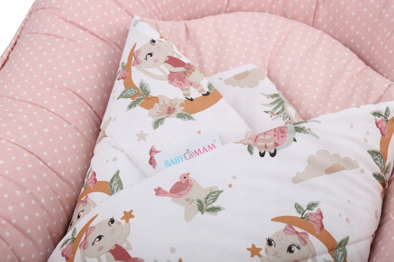 Baby 6pc Double Sided Soft Cocoon Infant Nest Bed Cushion Dreamland/ Dots Pink