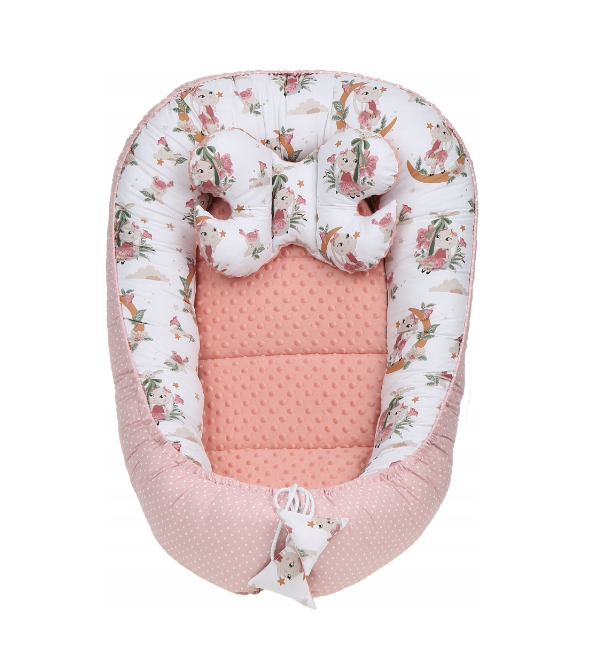 Baby 6pc Double Sided Soft Cocoon Infant Nest Bed Cushion Dreamland/ Dots Pink