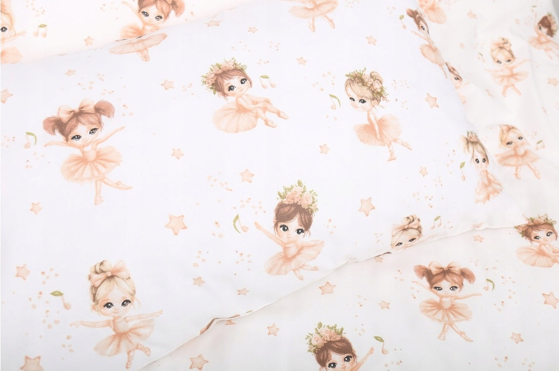 Baby Bedding Set 120x90cm Pillowcase Duvet Cover 2Pc Fit Cot Maja and Zuzia Beige