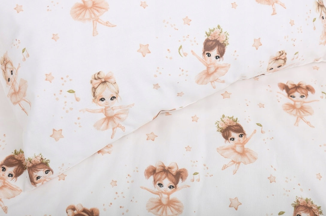 Baby Bedding Set 120x90cm Pillowcase Duvet Cover 2Pc Fit Cot Maja and Zuzia Beige