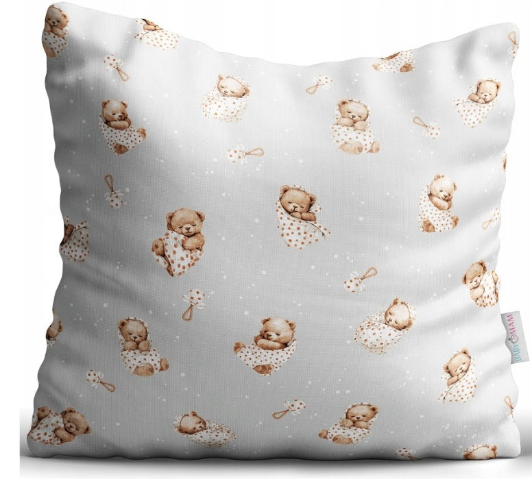 Teddy Bear Pillow Cover 40x40 cm – Cute Little Bear