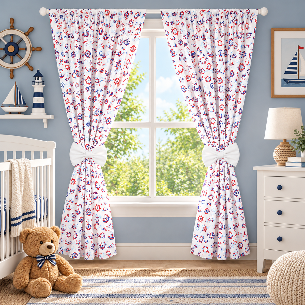 Nursery Curtains for Babies & Toddler's Bedroom Marine