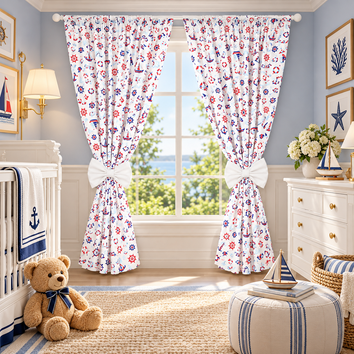 Nursery Curtains for Babies & Toddler's Bedroom Marine