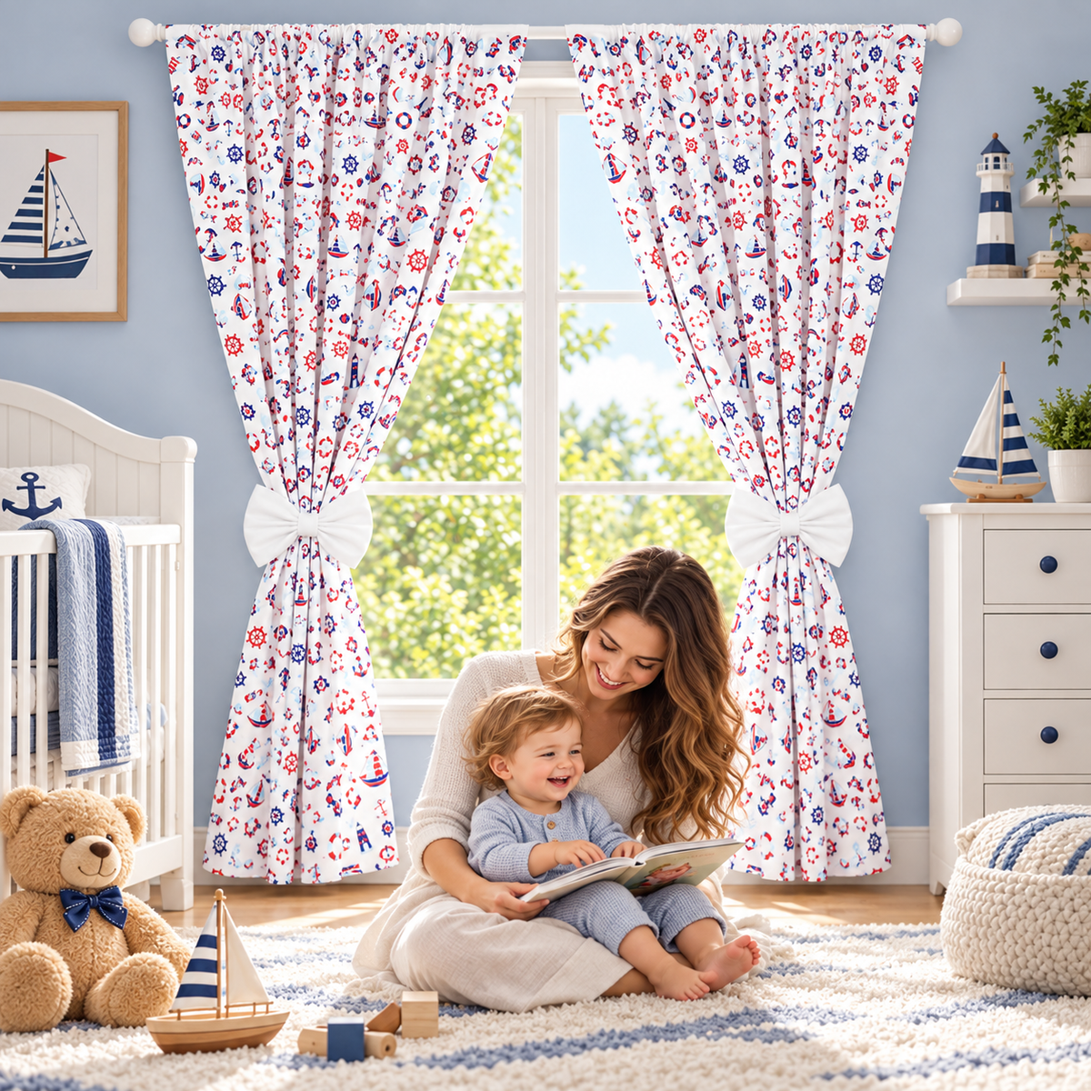 Nursery Curtains for Babies & Toddler's Bedroom Marine