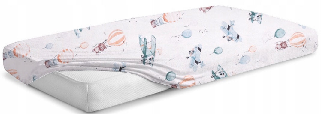 Fitted Sheet 140x70cm 100% Cotton for Baby cot bed Dream Flight