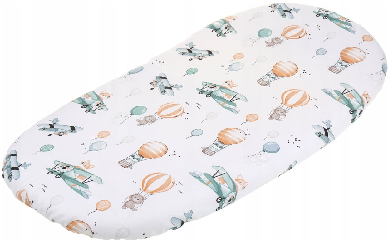 80x38cm Fitted Sheet for Baby Moses Basket Pram 100% Cotton Dreamy Flight