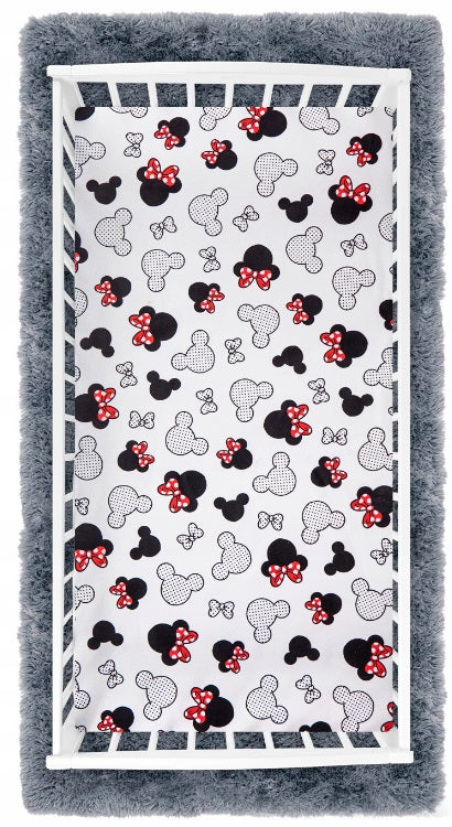 100% cotton fitted sheet printed design for baby crib 90x40cm Minnie Mouse