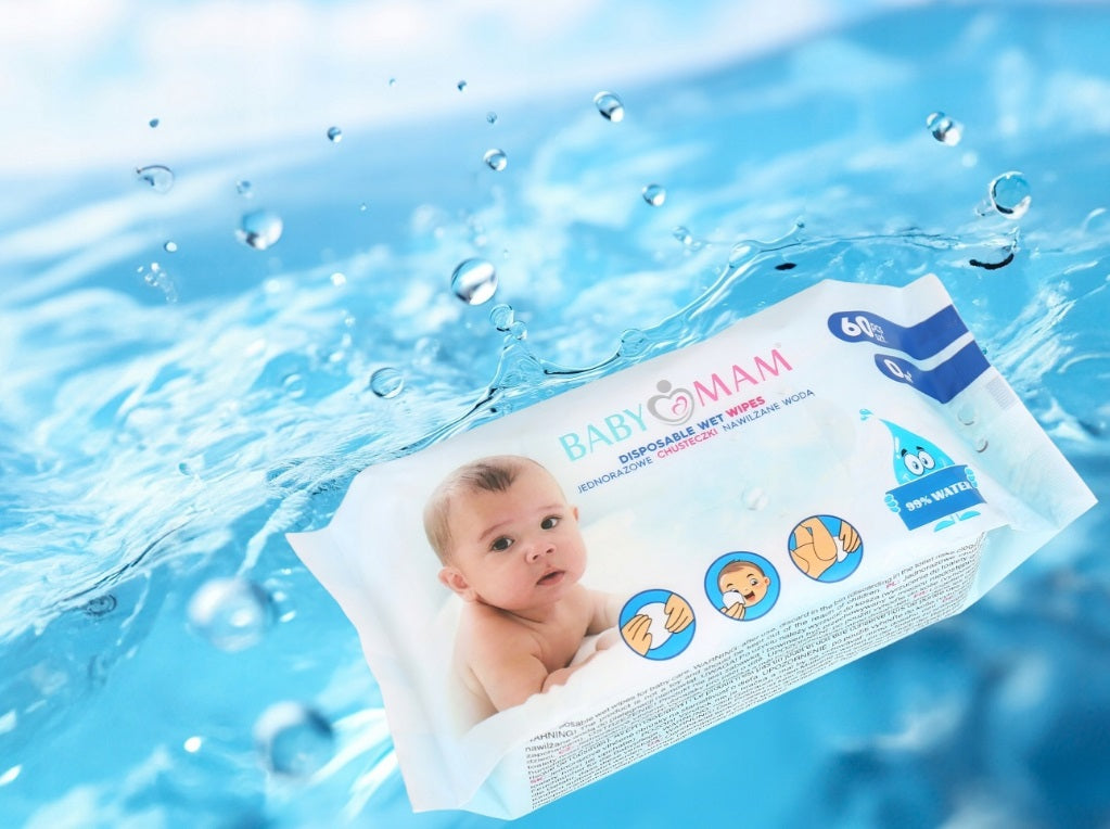 Baby Wet Wipes Safe and Gentle for Delicate Skin with 99% Water BABYMAM