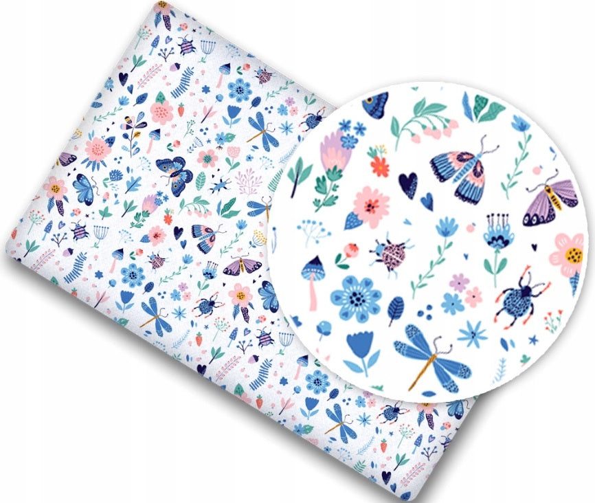 100% cotton fitted sheet printed design for baby crib 90x40cm On the Meadow