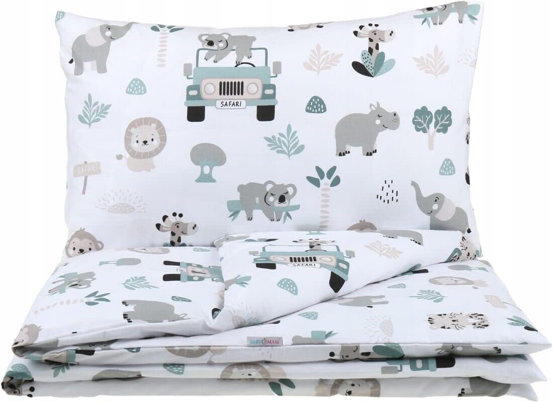 Baby 5Pc Bedding Set + Pillow Duvet Bumper Cover Nursery 70X80cm On Safari