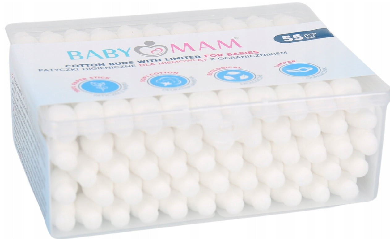 Cotton Cosmetic Buds 1pack/55pcs Swabs Made of natural cotton with rounded tips