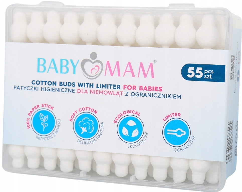 Cotton Cosmetic Buds 1pack/55pcs Swabs Made of natural cotton with rounded tips