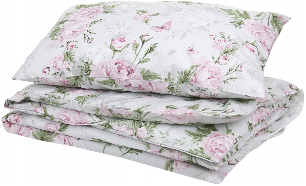 Baby Bedding Set to fit Cot 120x60cm Duvet Cover Pillow Case Organic Cotton Peony and Butterflies