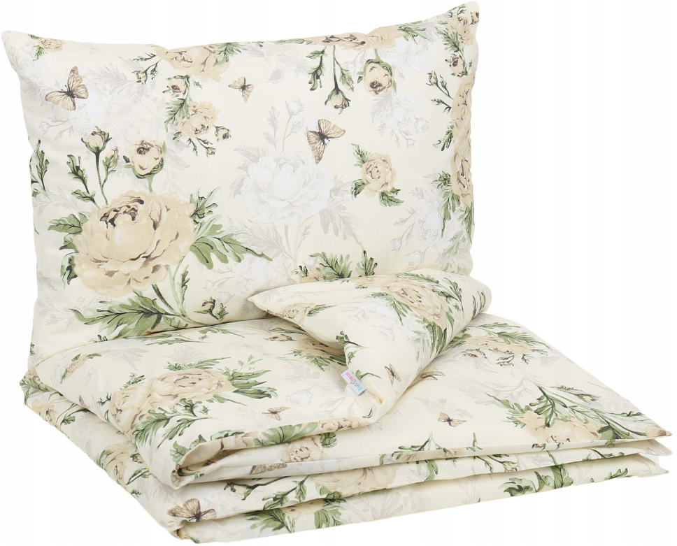 Baby Bedding Set to fit Cot 120x60cm Duvet Cover Pillow Case Organic Cotton Peony Vanilla