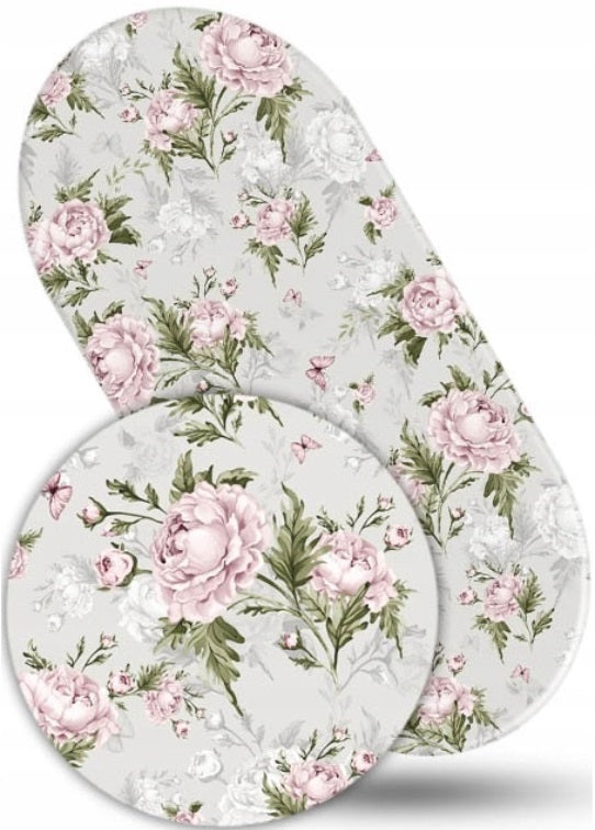 80x38cm Fitted Sheet for Baby Moses Basket Pram 100% Cotton Peony and Butterflies