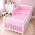 Baby Bedding 6Pc Cotton Set Pillow Duvet Bumper Cot 120x60cm - Pink