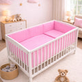 Baby Bedding Set 5Pc All around Cotton to Fit Cot 120x60cm Pink