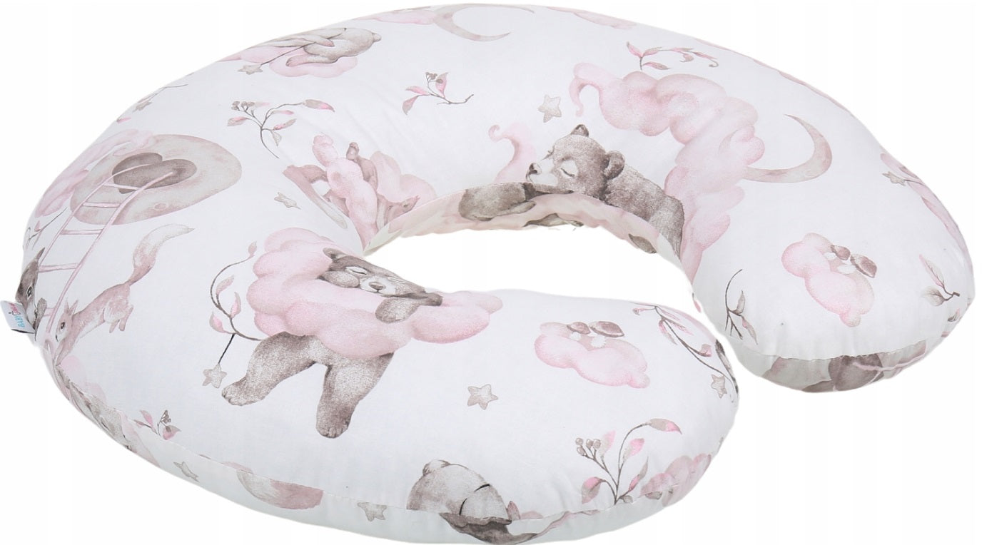 Cover Feeding Pillow Nursing Baby Breastfeeding Cotton Pink Bears