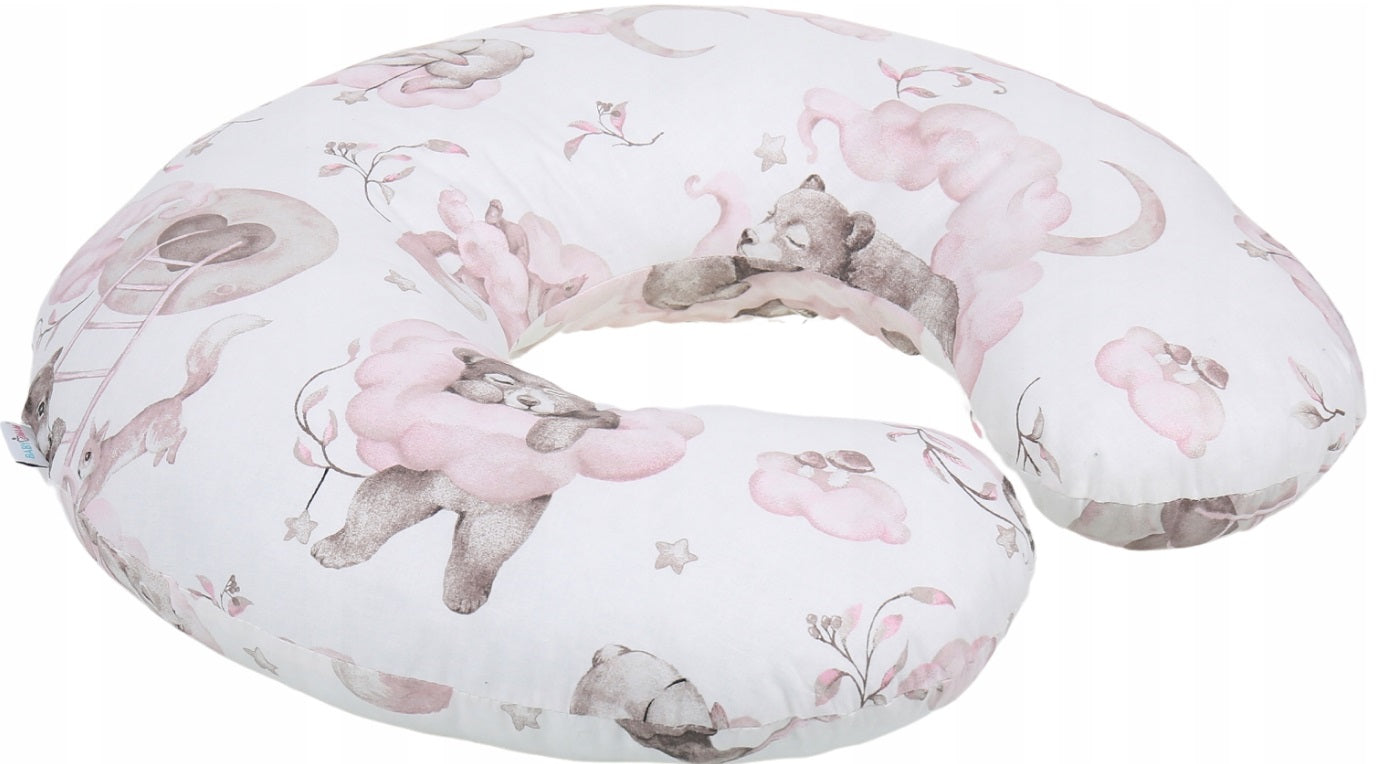 Cover Feeding Pillow Nursing Maternity Baby Breastfeeding Cotton Pink Bears