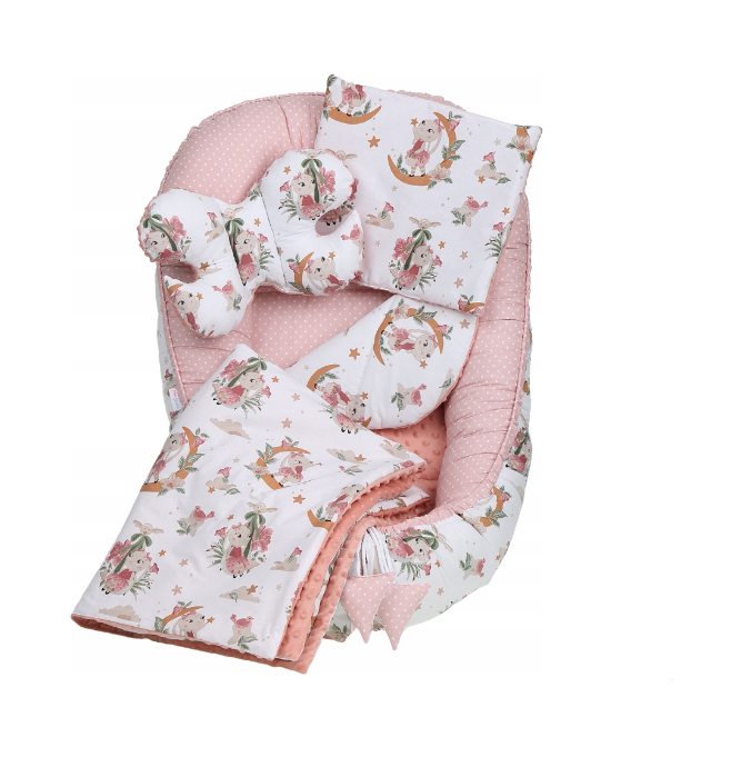 Baby 6pc Double Sided Soft Cocoon Infant Nest Bed Cushion Dreamland/ Dots Pink