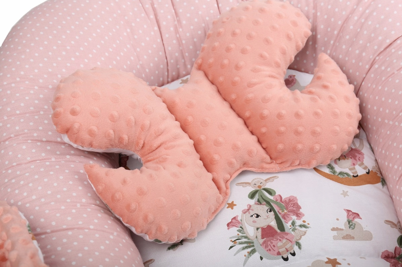 Baby 6pc Double Sided Soft Cocoon Infant Nest Bed Cushion Dreamland/ Dots Pink