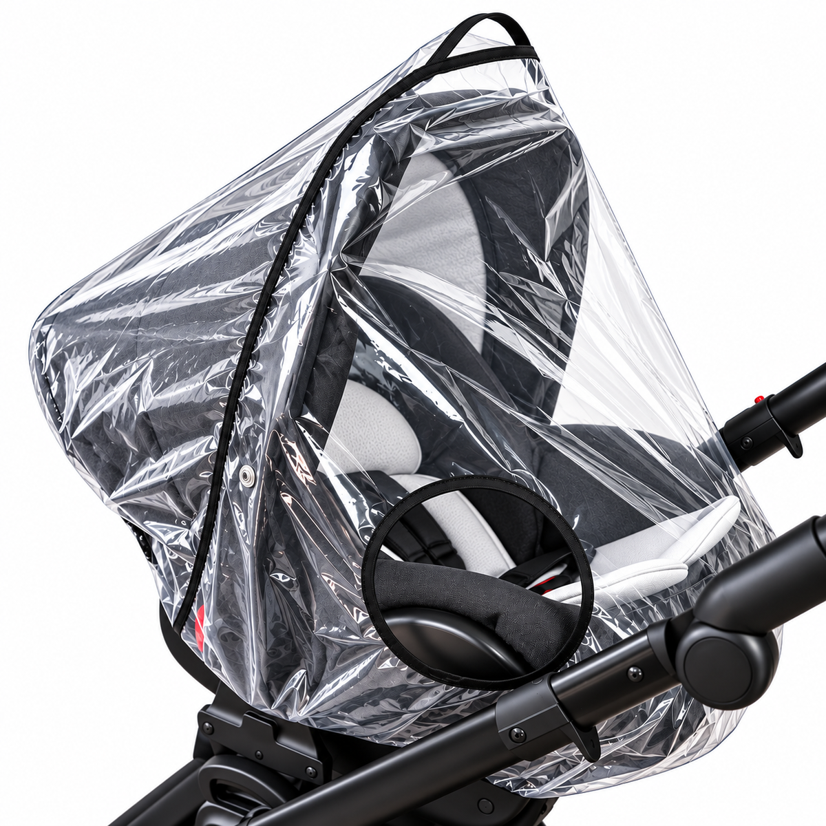 Baby Car Seat Rain Cover Clear Waterproof PVC Infant Carrier Rainhood with Ventilation Opening