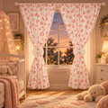Nursery Curtains for Babies & Toddler's Bedroom Red hearts on white