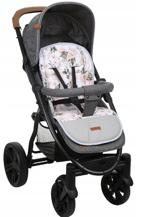 Universal Seat Liner Pushchair Double Sided Soft Pram Cotton Buggy Stroller Smocked/Romantic Flowers