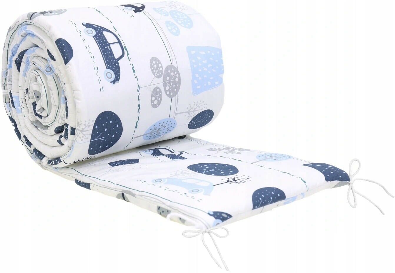 Padded Bumper To Fit Baby Cot Bed All-Round Cotton 420cm Retro Cars