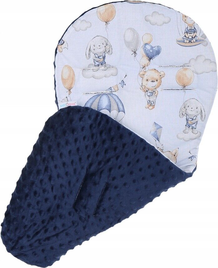 Universal Seat Liner Pushchair Double Sided Buggy Stroller 71x35cm Navy/Walk in the Clouds