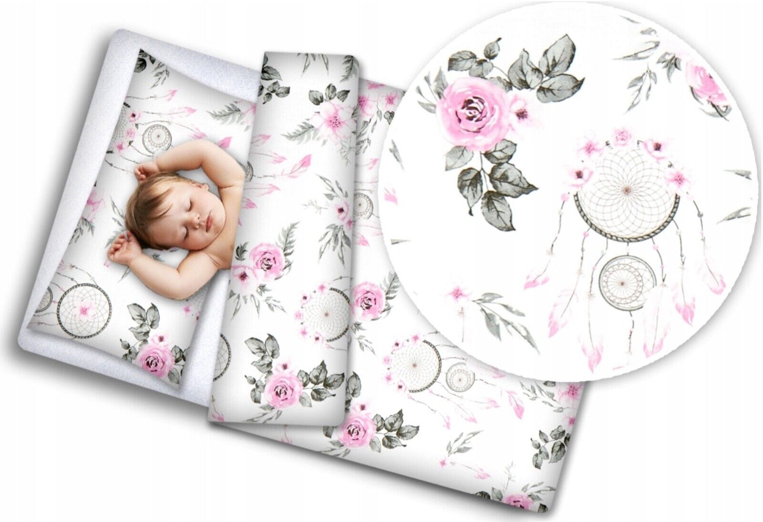 2Pc Toddler Bedding Duvet Cover Set 100% Cotton 150x120cm Dream Catcher